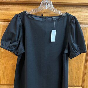 Ann Taylor Black Ponte Knit Top with Working Back Buttons